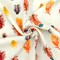 Ivory-Orange-Multi Feather Printed Rayon Crepe Faille Woven Fabric By the Yard
